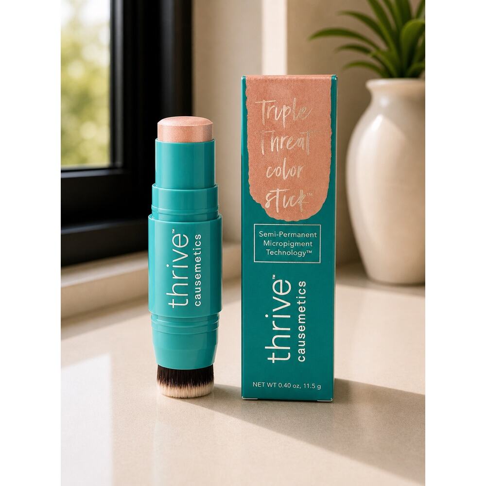 $36 New Thrive Causemetics Triple Threat Color Stick Joy Highlighter Cream